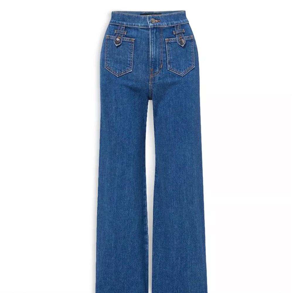 Veronica Beard Grant Blue Flare front-pocket Jeans sz 24